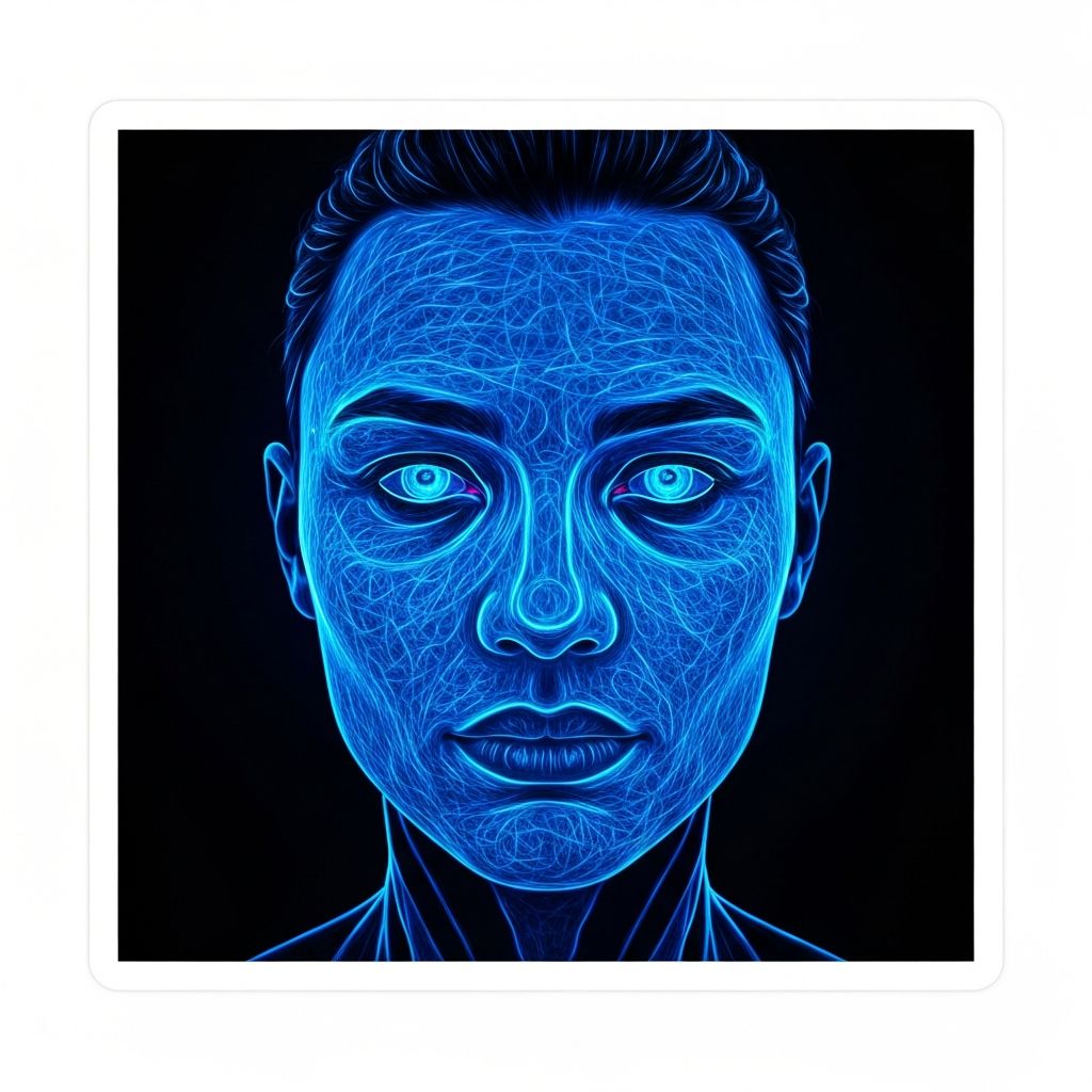 Arte digital neon azul