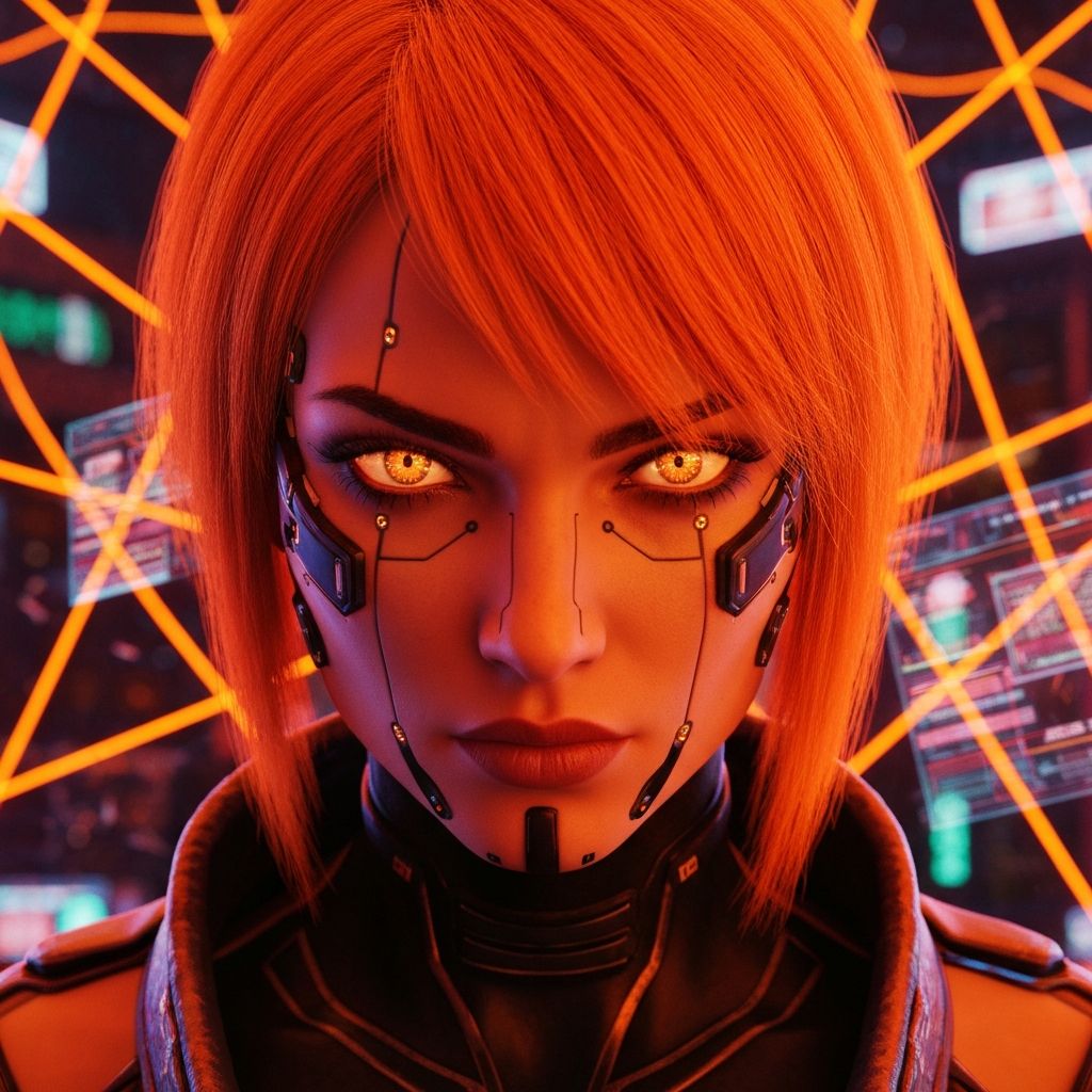 Retrato neon cyberpunk